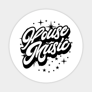 HOUSE MUSIC  - Signature and Stars (black) Magnet